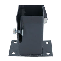 Grey Flush Fit Fence Post Bolt Down Shoe Holder Support 75mm x 75mm
