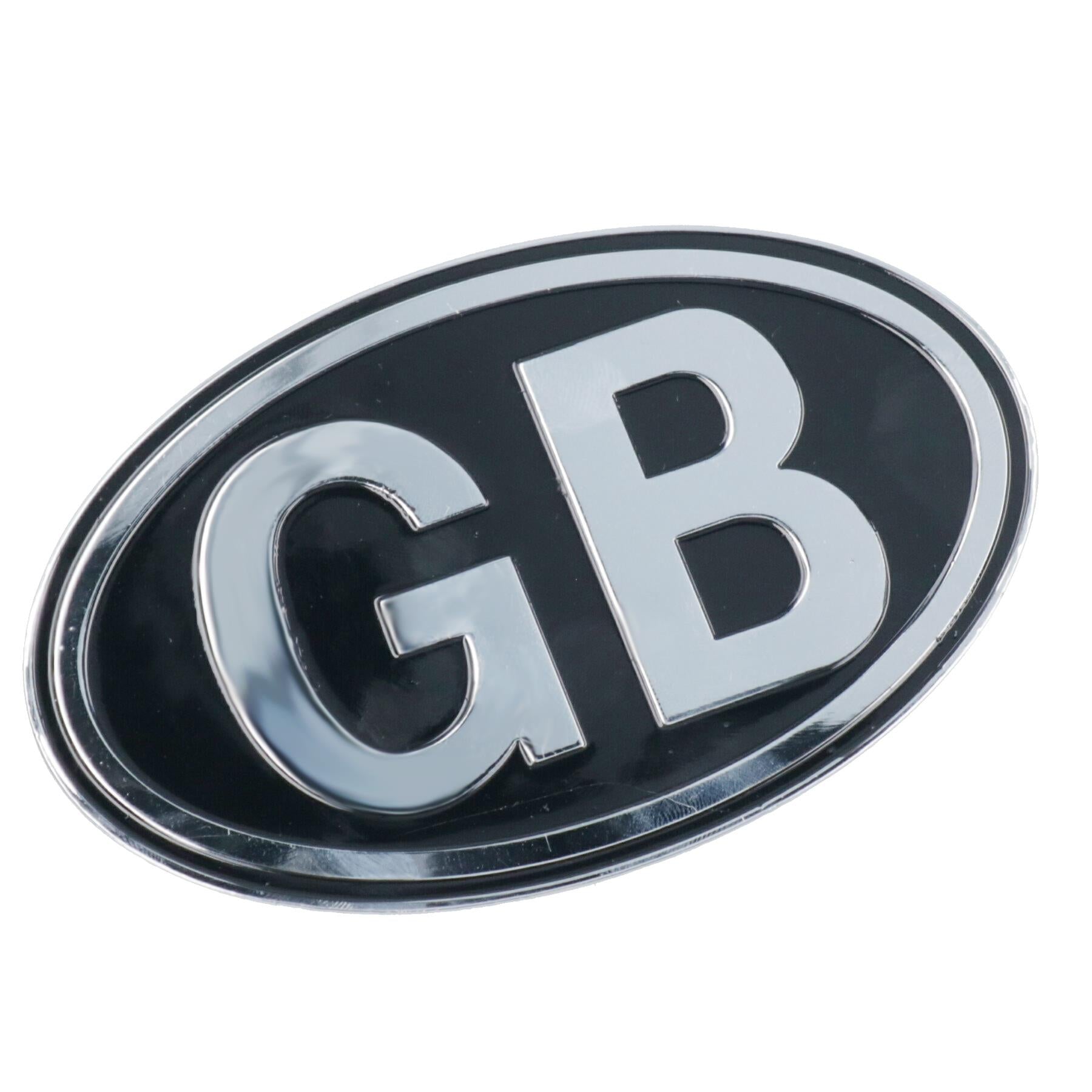 Stick on GB Silver Oval Metallic Sticker Self Adhesive Emblem Identifier