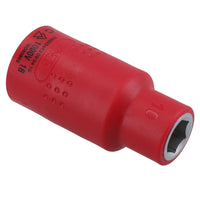 1/2in drive VDE Insulated Shallow Metric Socket 6 Sided Single Hex 1000 V