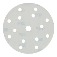 150mm Sanding Discs Aluminium Oxide Abrasive 80 Grit 15 Hole Hook + Loop