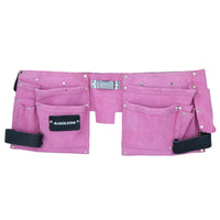 Rosa Leder Werkzeug Gürtel Builders Lagerung Tasche Werkzeug Tasche Halter 11 Taschen Loops