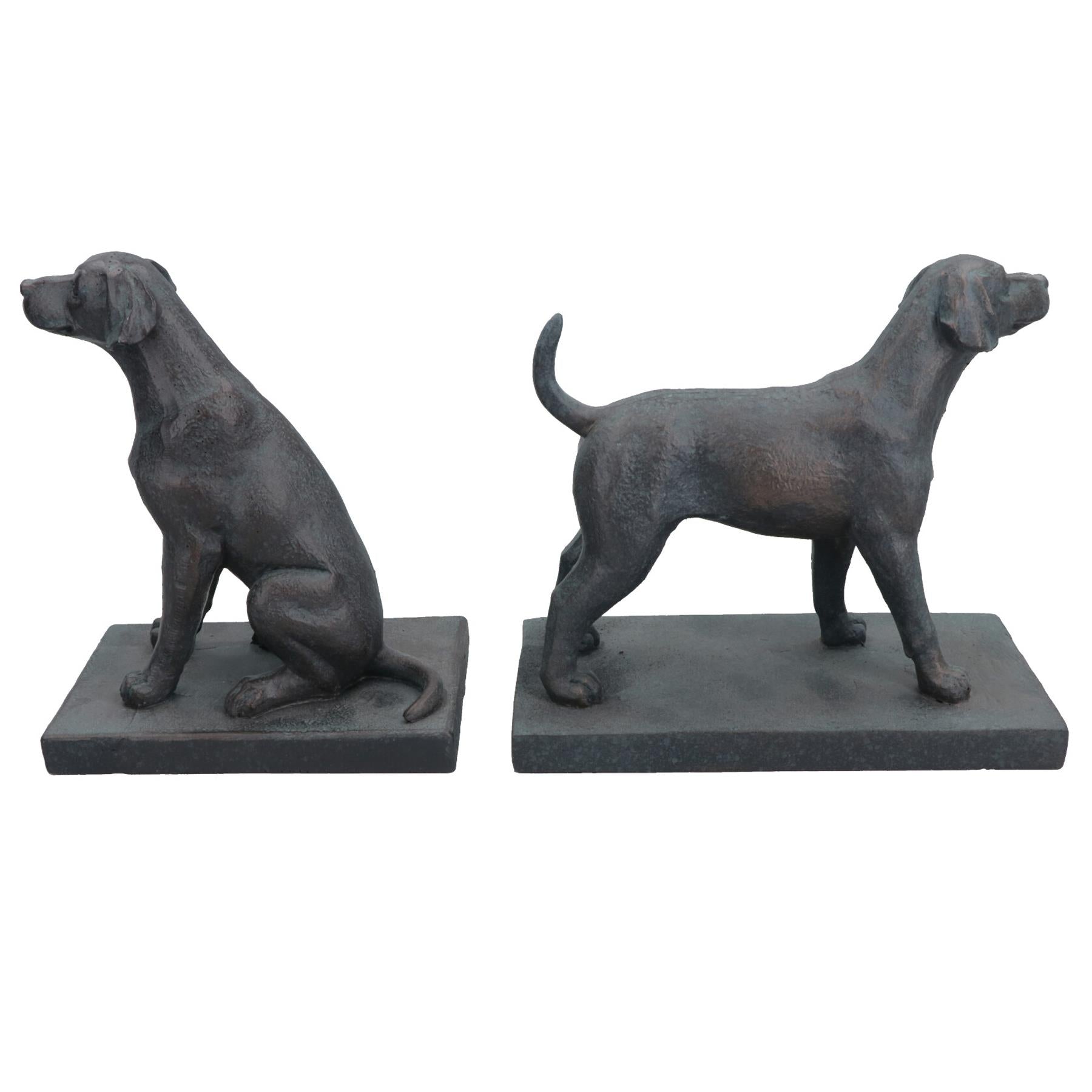 Dog Bookends Labrador Ornament Figurine Cast Iron Book Ends Stand Holder