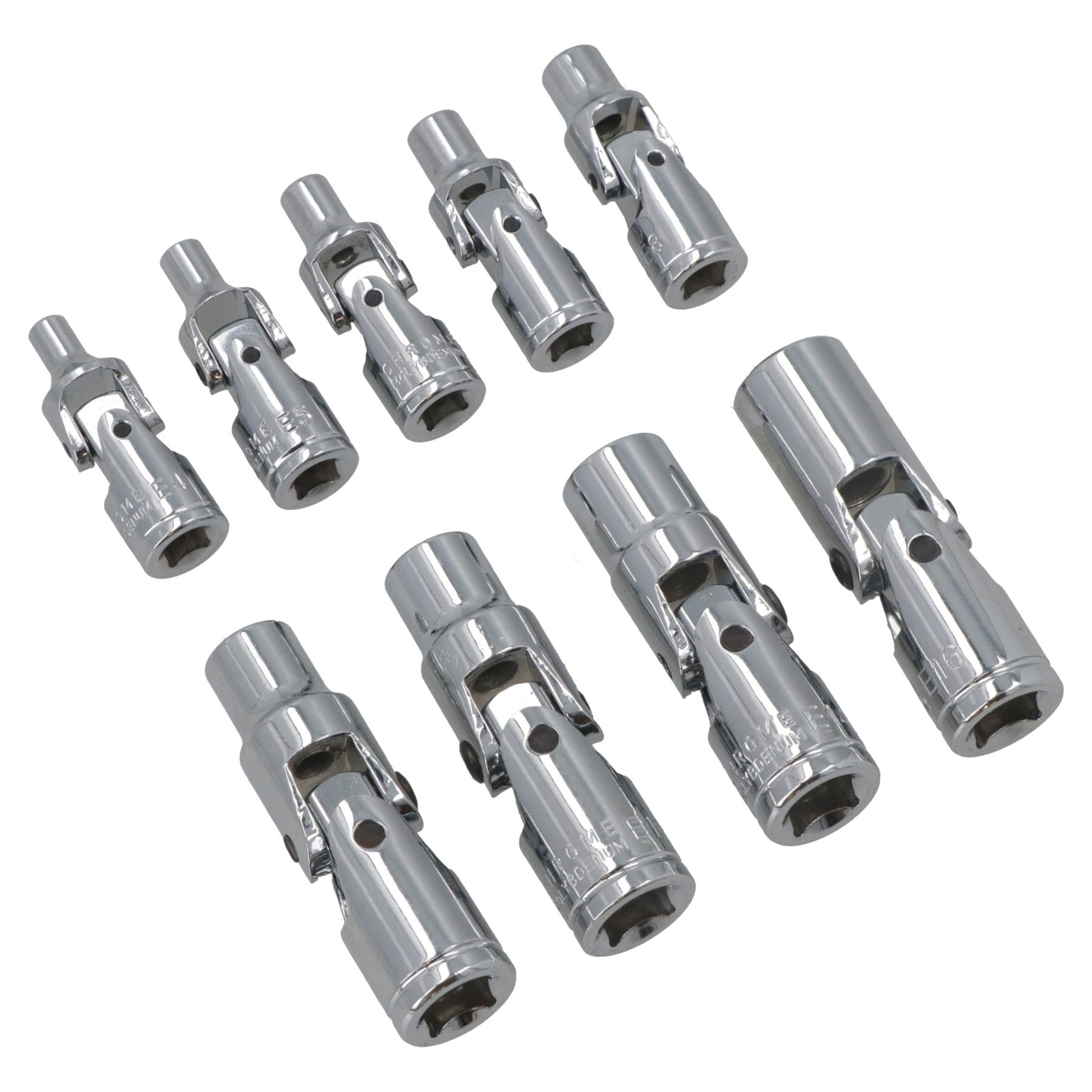 1/4" + 3/8" Drive E Female Torx Star Sockets on Wobble Universal Joint E4 - E16