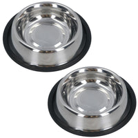 Stainless Steel Small Non Slip Pet Bowl Dish Food Water Dogs Cats 16cm