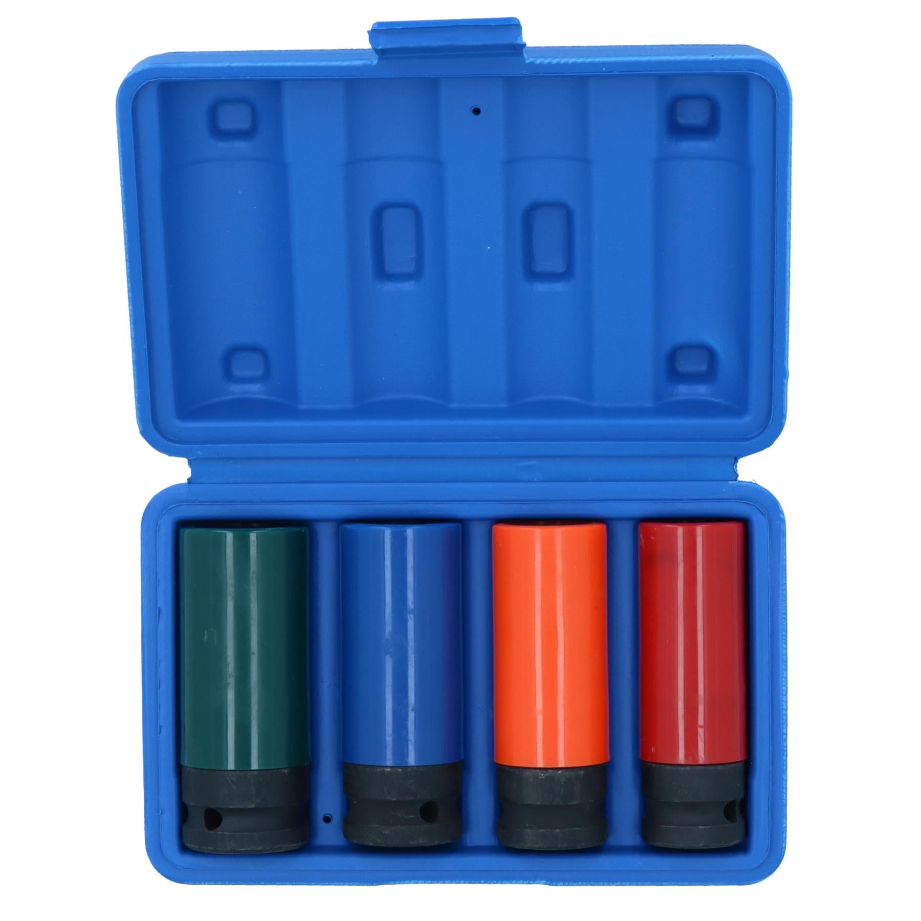 4pc 1/2" Drive Deep Colour Coded Alloy Wheel Impact Sockets 17 19 21 22mm