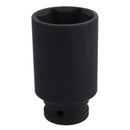 34mm 1/2in Drive Deep Metric Impact Impacted Socket 6 Sided Single Hex