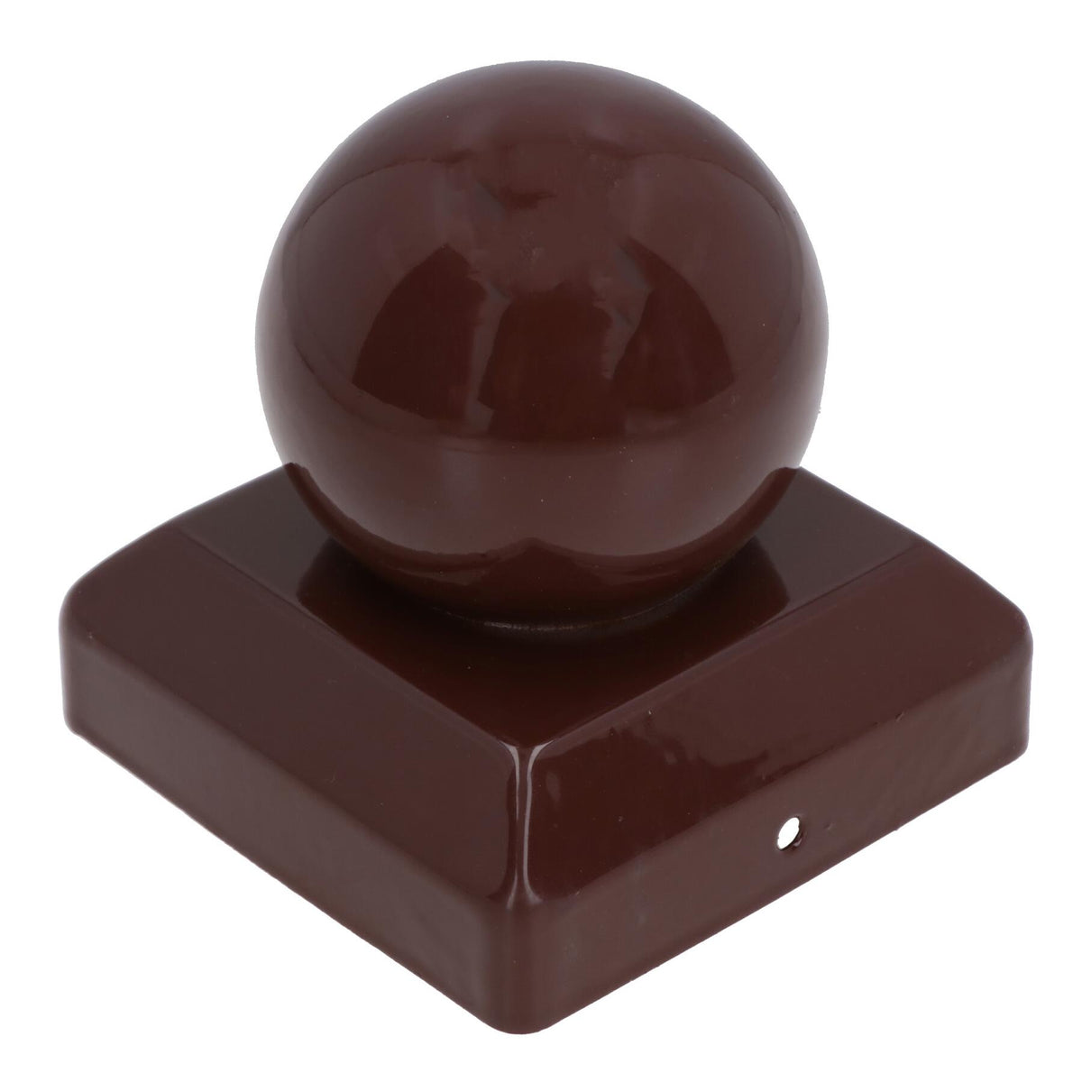 Metal Fence Post Caps Round / Ball 100mm x 100mm Protector Cover Brown