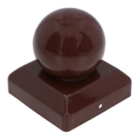 Metal Fence Post Caps Round / Ball 100mm x 100mm Protector Cover Brown