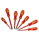 VDE Insulated Electricians Electrical Screwdriver Set Pozi and Flat Headed 7pc