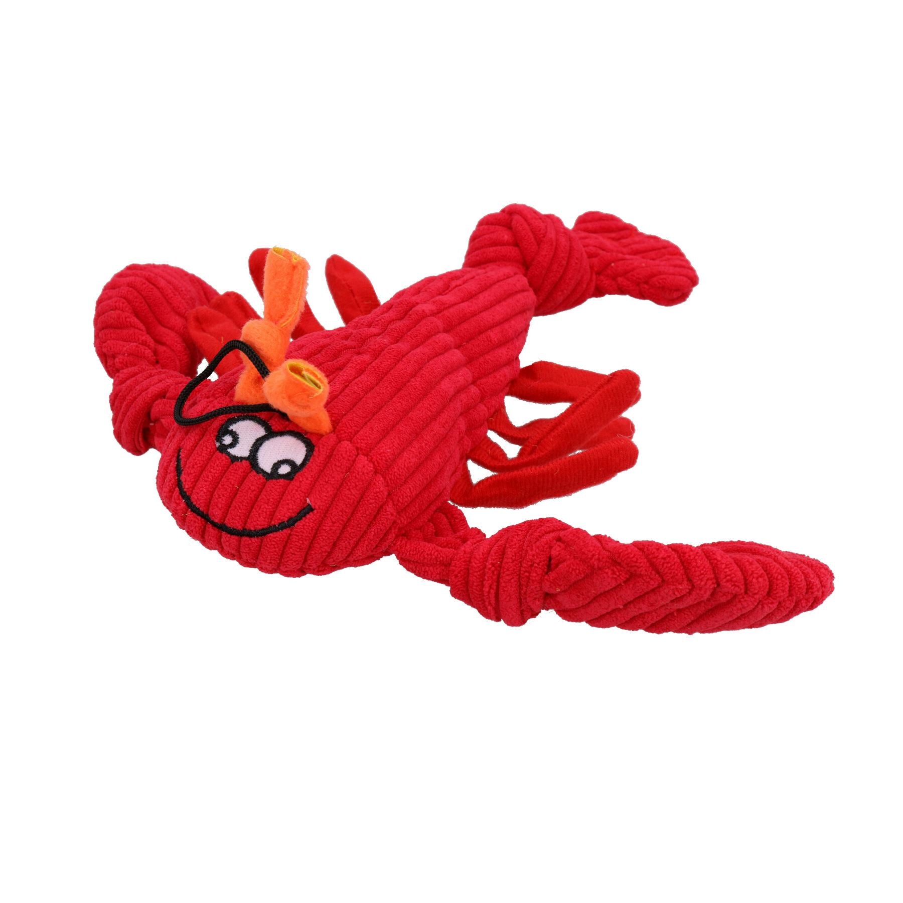 Small Lobster Knottie Plush Durable Multi Squeaky Dog Puppy Toy 9x9x24cm