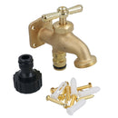 Brass Outdoor Outside Garden Water Tap + Adaptor 3/4in BSP Thread Portable