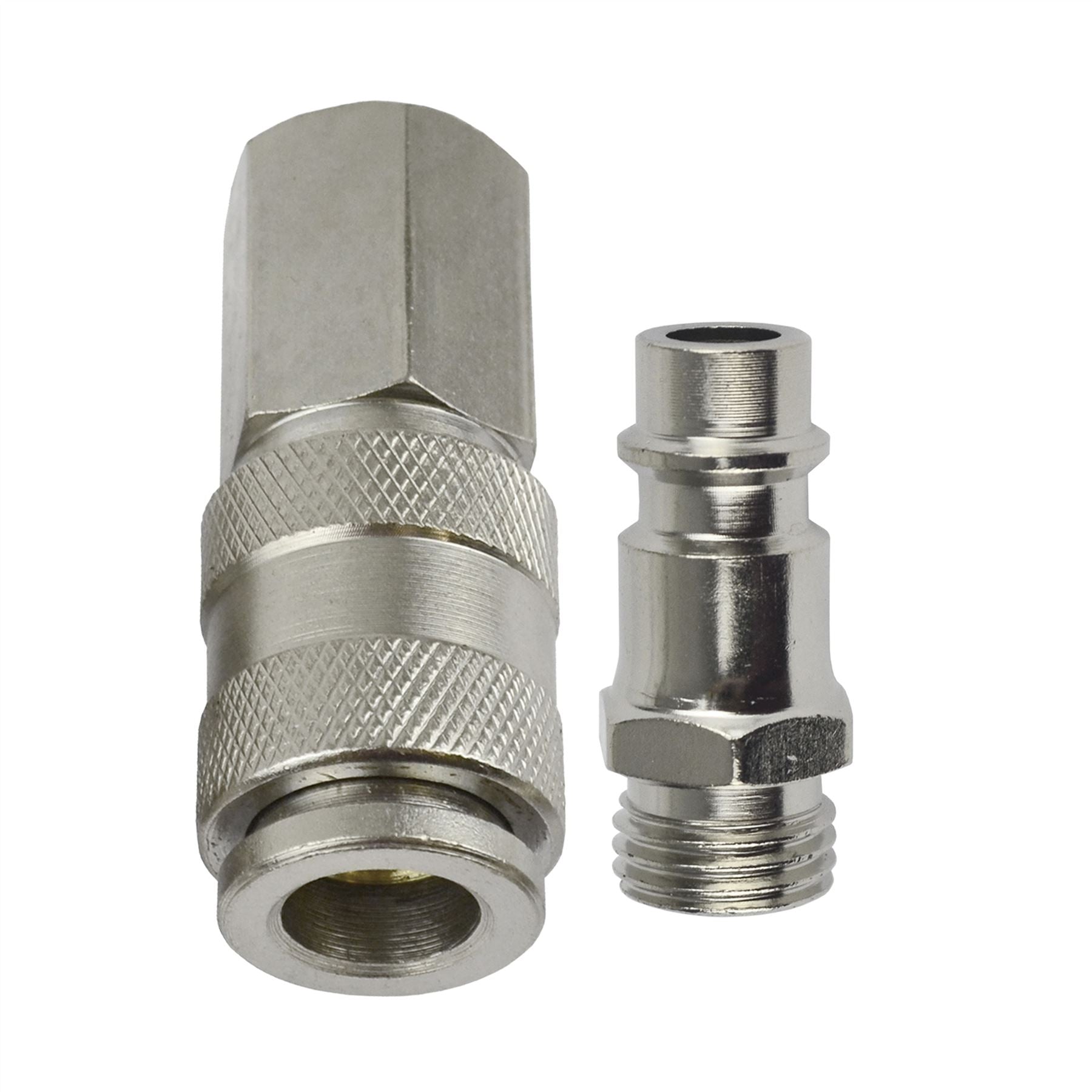 2pk Air Line Fittings Female Coupler With 1/4" BSP Male Plug Euro Male Fitting