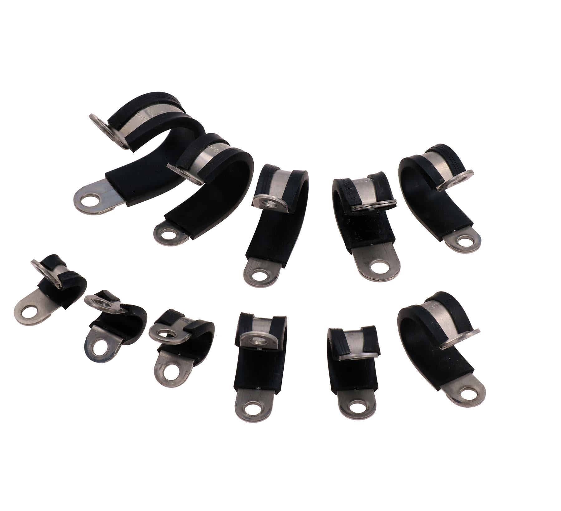 Pack of 10 Stainless Steel Rubber Lined P Clips Pipe Cable Clamp