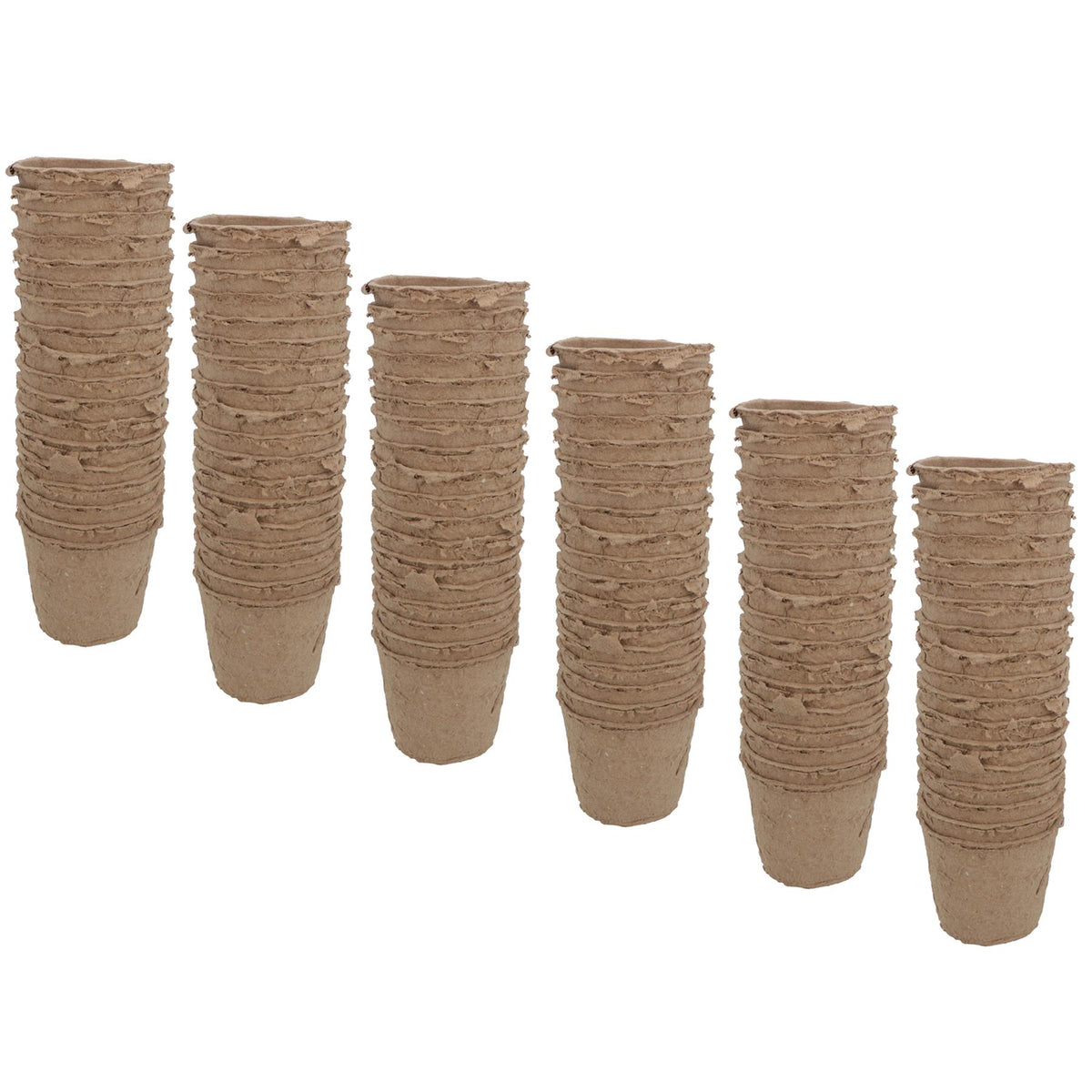 Biodegradable Fibre Plant Pots For Seeds Seedlings Cuttings Round 6 x 6.5cm