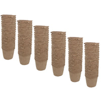 Biodegradable Fibre Plant Pots For Seeds Seedlings Cuttings Round 6 x 6.5cm