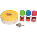 Metal Cleaning and Polishing Kit for Drills 4” 100mm Mops + Compound 7pc Kit