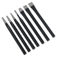 7pc Punch And Chisel Set With Taper Pin Cold Chisels + Centre Punch