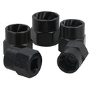 Lot de 5 douilles d'extraction pour écrous de boulons endommagés, entraînement 14 mm - 19 mm, 3/8"