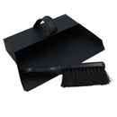 Black Hooded Bannister Dustpan and Brush Ash Carrier Fire Place Log Burner
