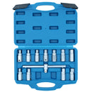 12pc Oil Drain Plug Key Set For Gear Boxes Back Axles Gearbox Hex + Square Bits