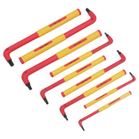 VDE-isolierte, extra lange Torx-Sternschlüssel T10 – T50, 9-teilig, Schutz bis 1000 V