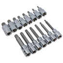Douilles cannelées mâles 1/2" peu profondes et profondes M5 - M16, lot de 25 pièces