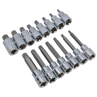Douilles cannelées mâles 1/2" peu profondes et profondes M5 - M16, lot de 25 pièces