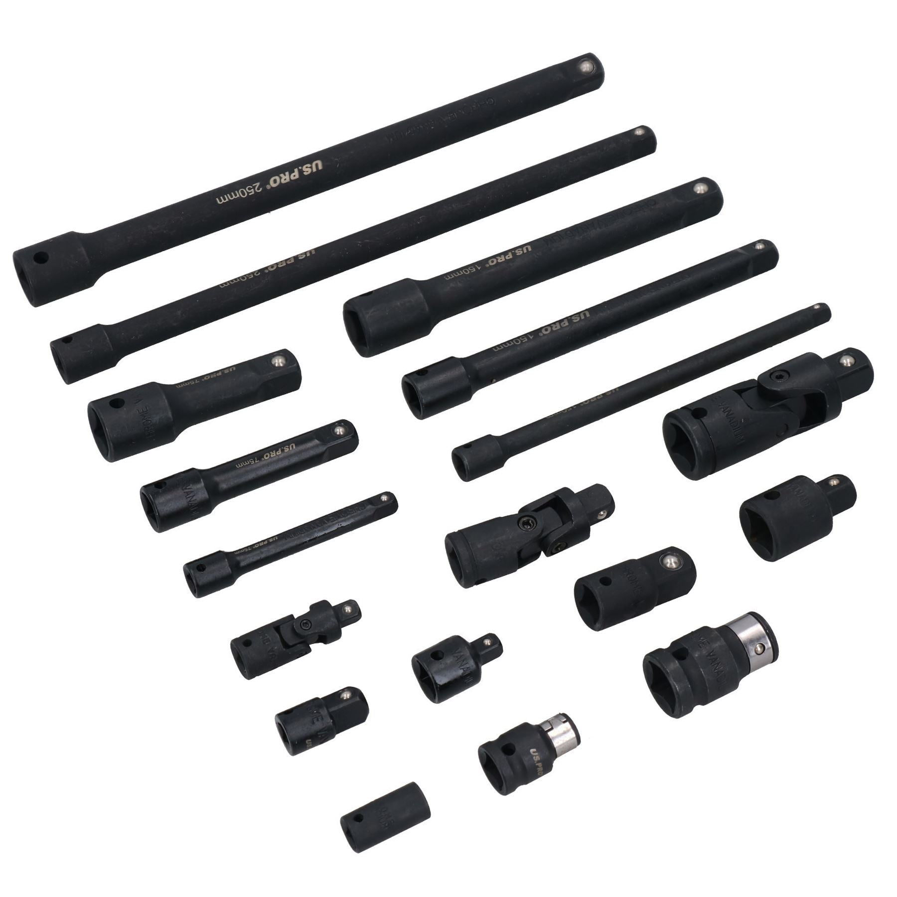 18pc Impact Socket Adaptor And Accessory Kit Extensions UJ’s Bits Mixed Drive