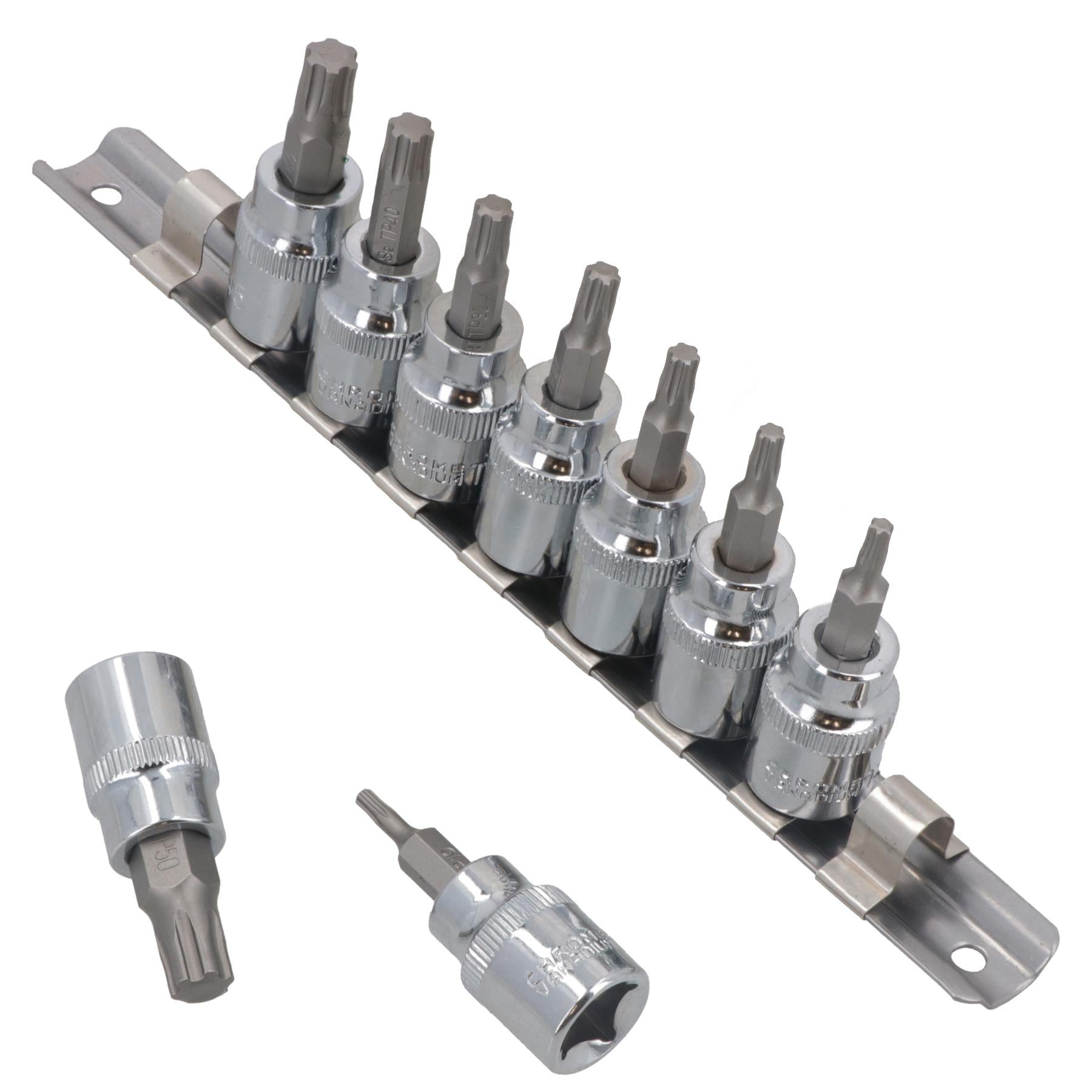 3/8"-Antrieb Torx / Star Plus-Steckschlüsseleinsätze, männlich, TP10 – TP50, 9-teiliger Satz von Bergen