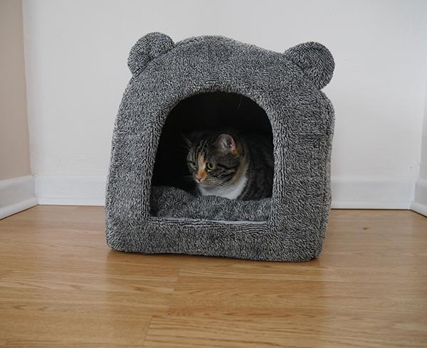 Cat Bed Time Grey Teddy Bear Cat Bed 38cm/15"