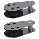 Marine Pulley Block with Fixed Pin 26mm Diameter Nylon Wheel Stainless Steel