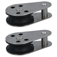 Marine Pulley Block with Fixed Pin 26mm Diameter Nylon Wheel Stainless Steel