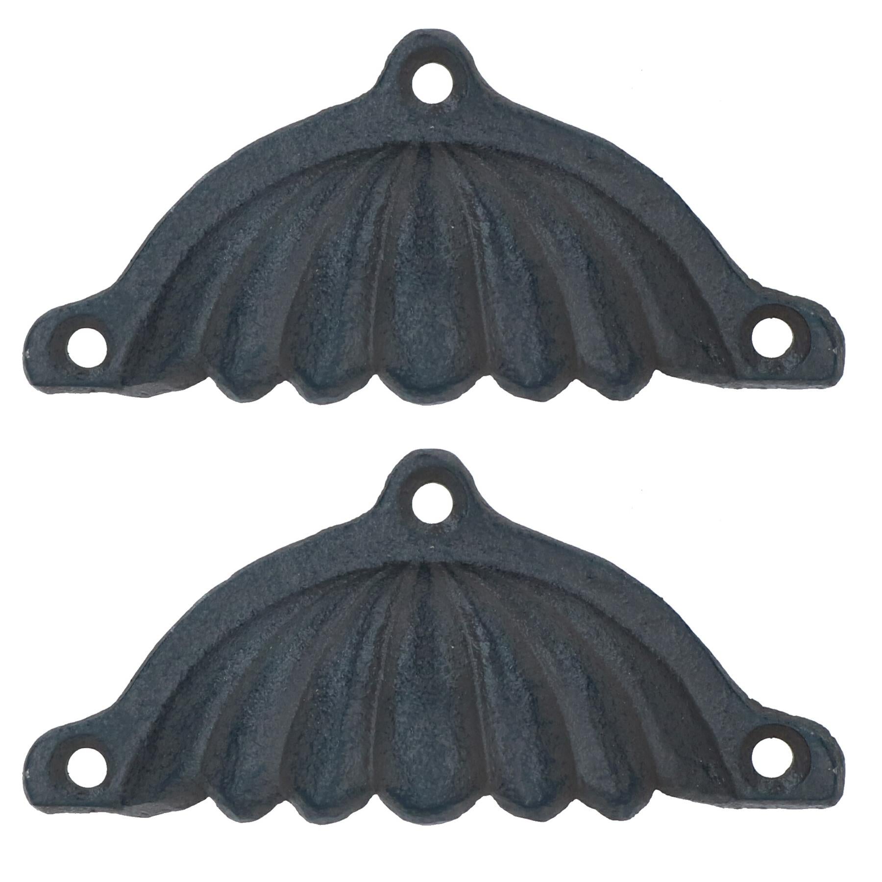 Furniture Door Pull Handle Cast Iron Cupboard Drawer Chest Shell Cup Clam