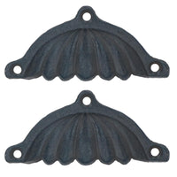Furniture Door Pull Handle Cast Iron Cupboard Drawer Chest Shell Cup Clam