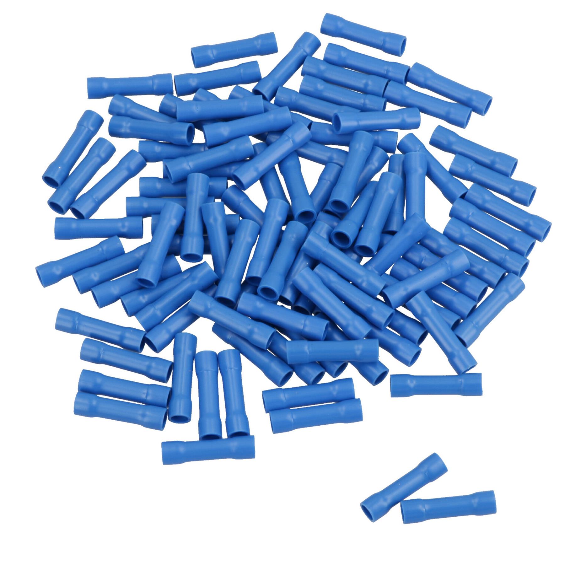 Insulated Straight Butt Connectors Electrical Crimps Terminals Blue