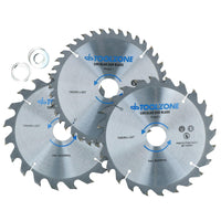 184mm TCT Circular Saw Blades Coarse – Fine 20 24 40 Teeth + Adaptor Rings