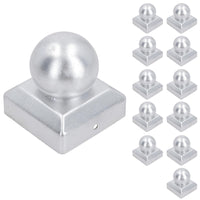 Round Metal Fence Post Caps 75mm or 100mm Protector Cover Brown or Silver