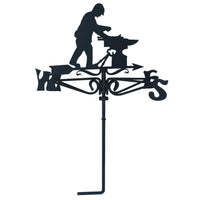 Black Smith Weather Vane Vain Wall Mount House Roof Pressed Steel Anvil Shed