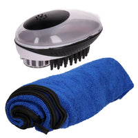 Toilettage pour chien 2 en 1 Brosse de bain et de toilettage pour chien avec serviette