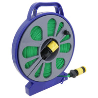 Portable Garden Flat Hose Reel With 7 Dial Spray Gun Garden Watering 15 Metres