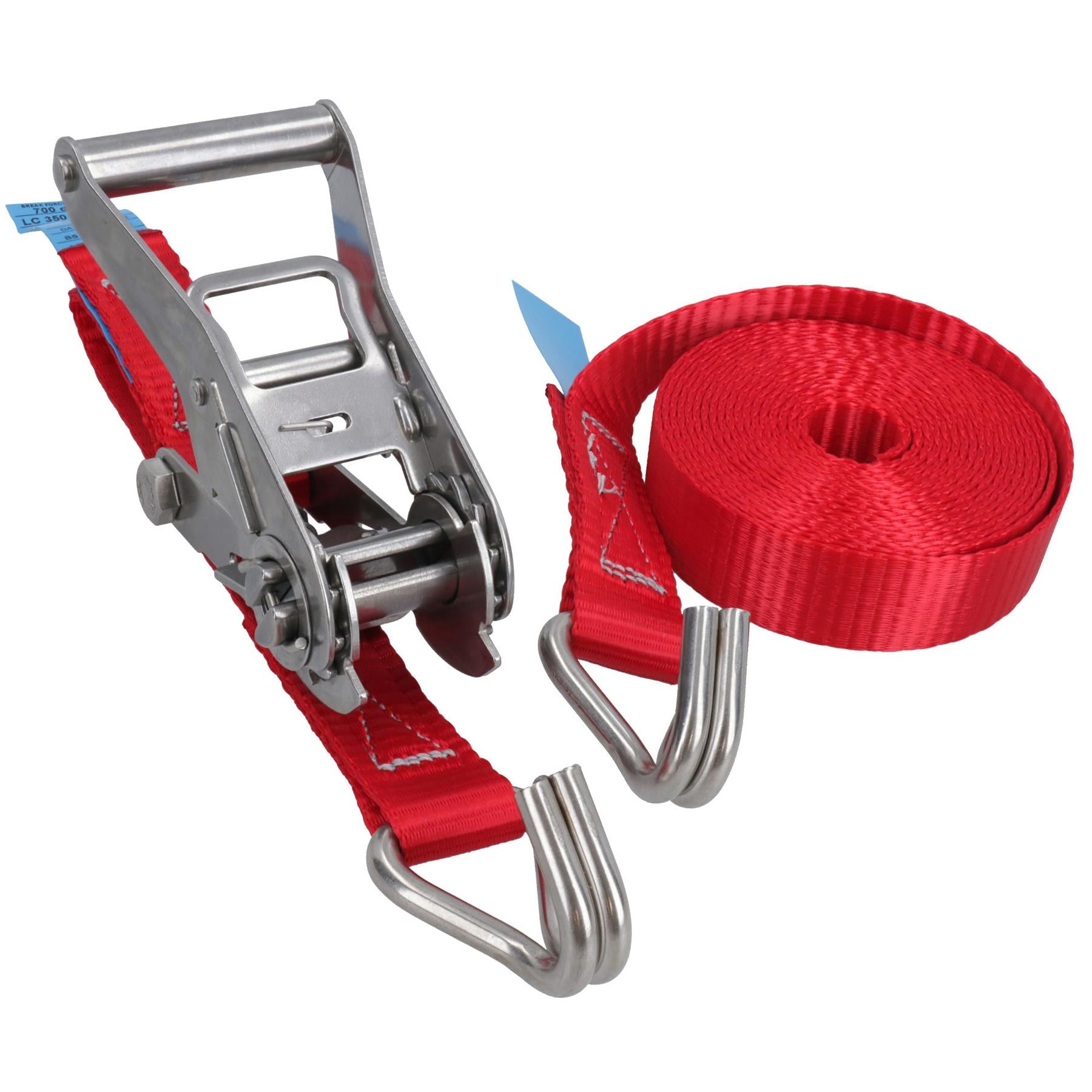 Ratschengurt Edelstahl Bootsanhänger 3,7m 25mm Marine Grade Klaue Haken