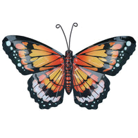 Medium Metal Orange Butterfly Wall Art Garden/Home Ornament 21.5 X 33.5CM