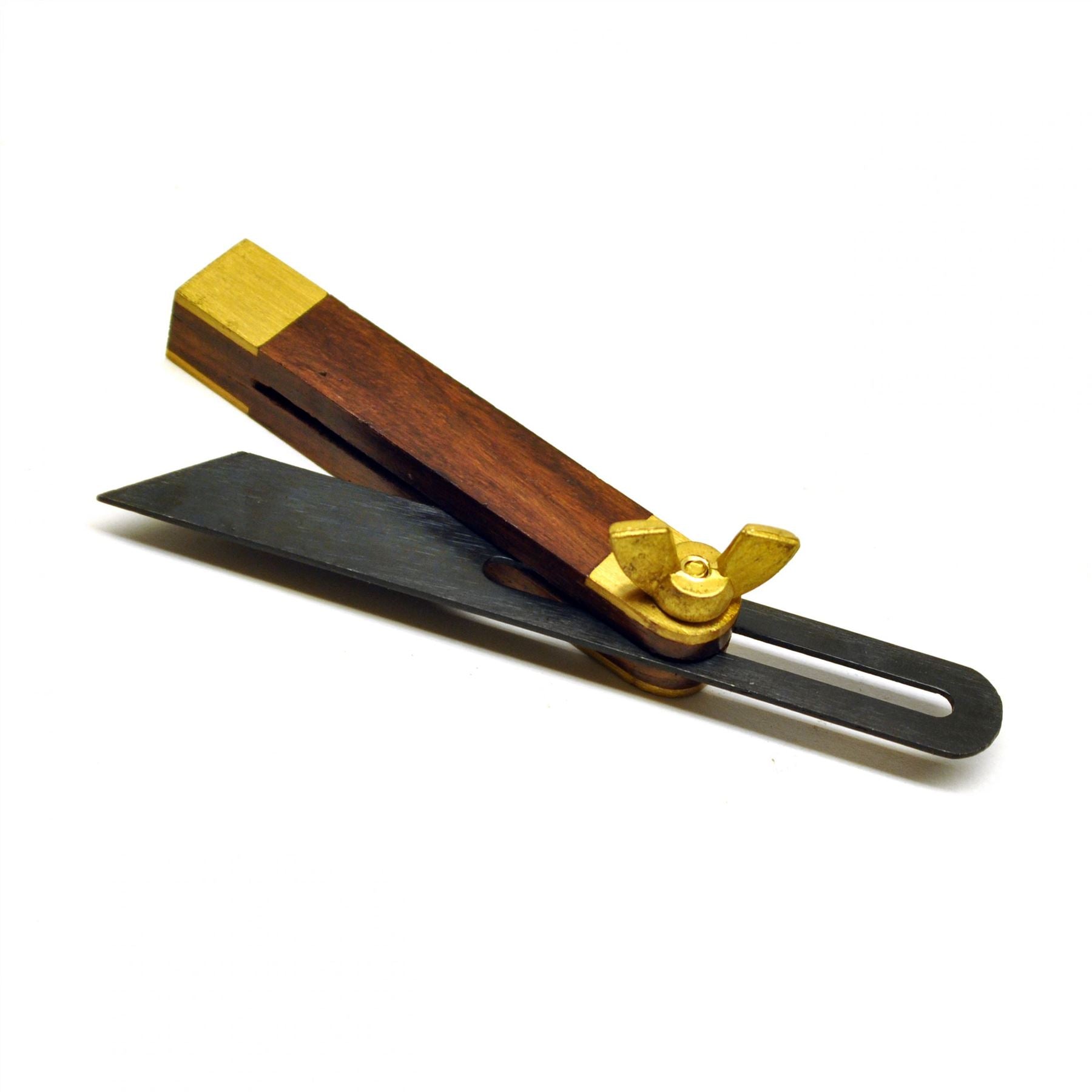 Mini Hardwood Sliding Bevel with Brass Inlay Carpentry Model Making Wood TE479