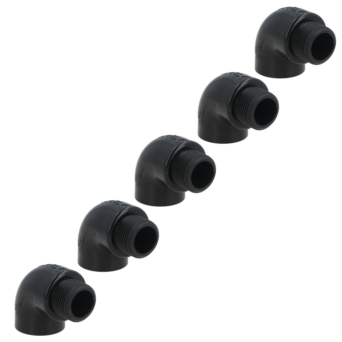 Polypropylene PP 1-1/4in BSP Female x Male Threaded 90° Elbow Connector