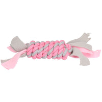 2 Pink Small Dog Puppy Fleecy Rope Play Toy Bundle Great For Teeth & Gums