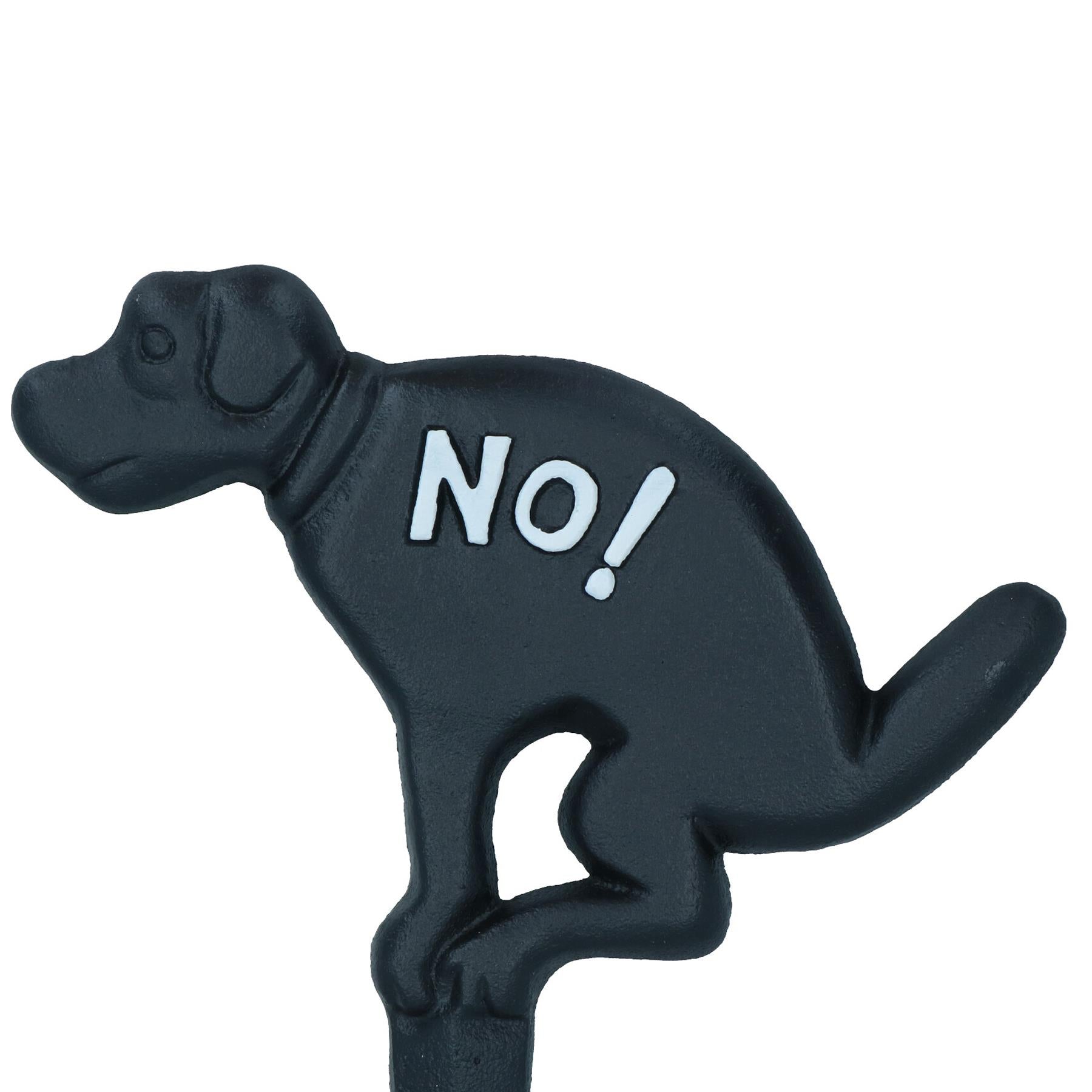 No Dog Fouling Poo Warning Sign Plaque Stake Cast Iron Garden Yard Lawn
