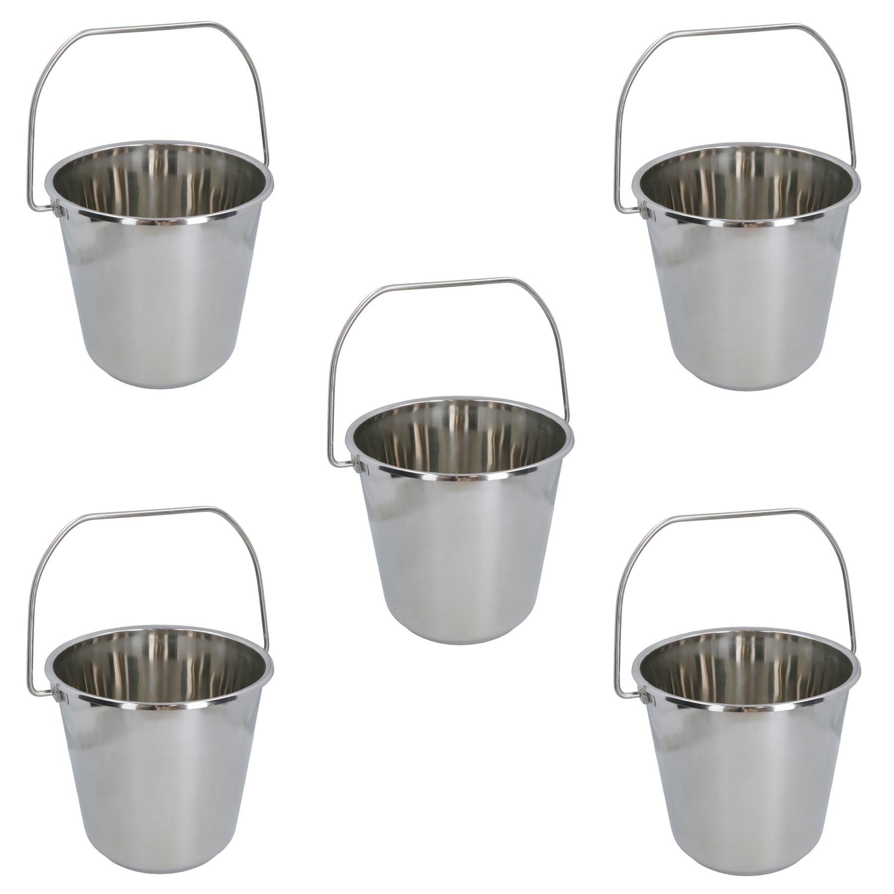 12L Stainless Steel Metal Bucket Pail Water Carrier Greenhouse Garden Plant BBQ