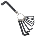 Metric Allen Hex Hexagon Key Wrench Set On A Key Ring 1.5mm - 10mm 10pc