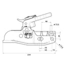 Tête d'attelage de remorque freinée universelle 34 mm 40 mm 45 mm 50 mm Barre d'attelage