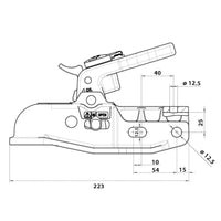 Tête d'attelage de remorque freinée universelle 34 mm 40 mm 45 mm 50 mm Barre d'attelage